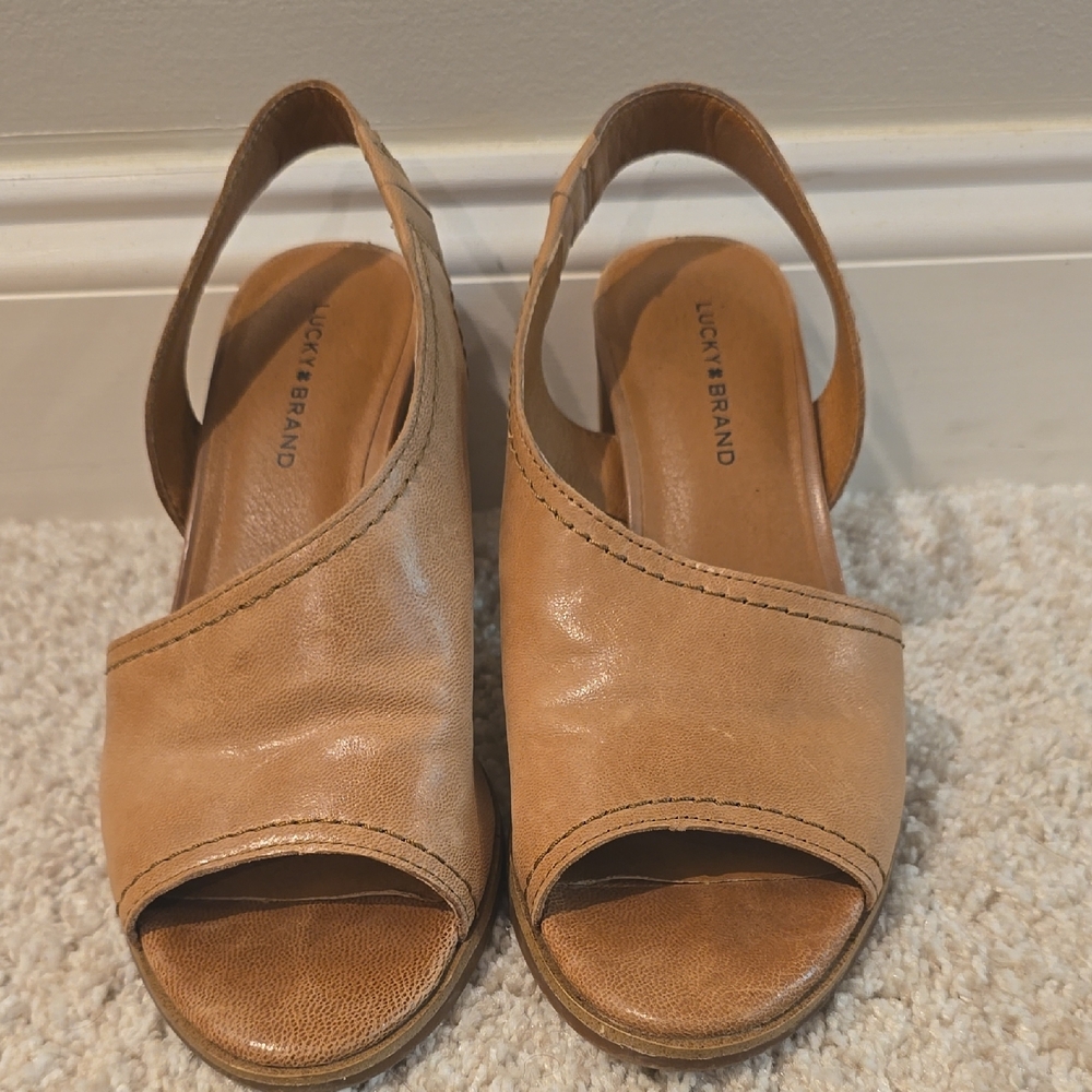 Lucky Brand Tan Leather Sandals for Women